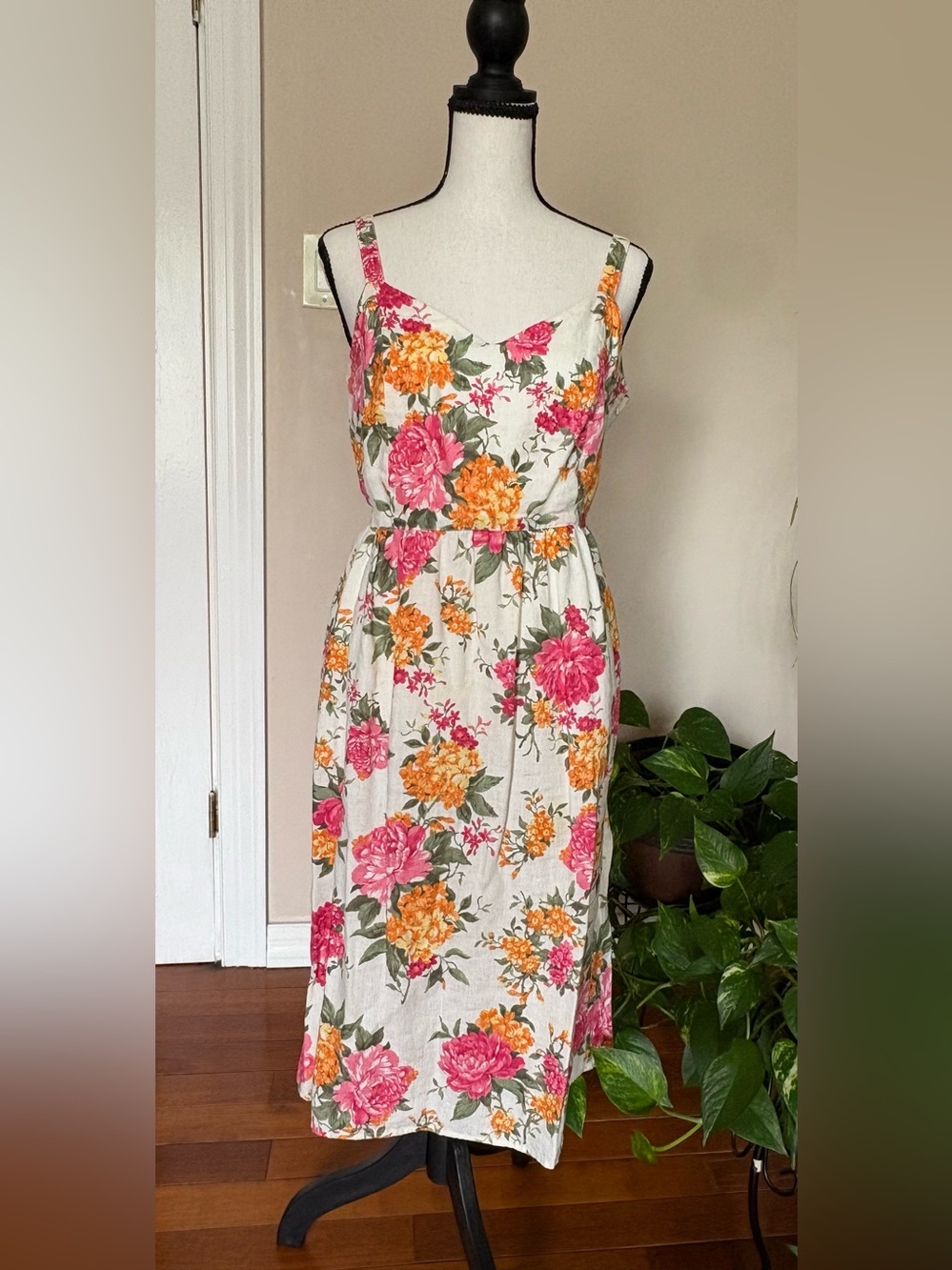 Size 8 100% Linen Cynthia Rowley White Maxi Dress